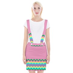 Easter Chevron Pattern Stripes Suspender Skirt by Amaryn4rt