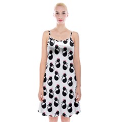 Cat Seamless Animal Pattern Spaghetti Strap Velvet Dress by Amaryn4rt