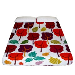 Tree Pattern Background Fitted Sheet (california King Size) by Amaryn4rt