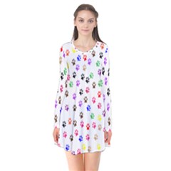 Paw Prints Background Flare Dress by Amaryn4rt