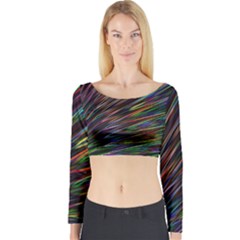 Texture Colorful Abstract Pattern Long Sleeve Crop Top by Amaryn4rt