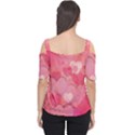 Hearts Pink Background Women s Cutout Shoulder Tee View2