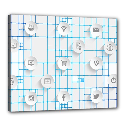Icon Media Social Network Canvas 24  X 20  by Amaryn4rt