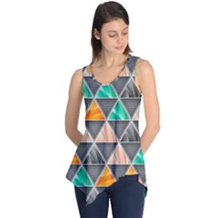 Abstract Geometric Triangle Shape Sleeveless Tunic by Amaryn4rt