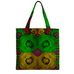 Roses Of Pure Love Zipper Grocery Tote Bag by pepitasart