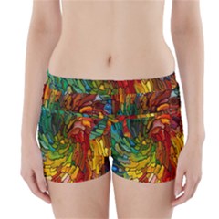 Stained Glass Patterns Colorful Boyleg Bikini Wrap Bottoms by Amaryn4rt