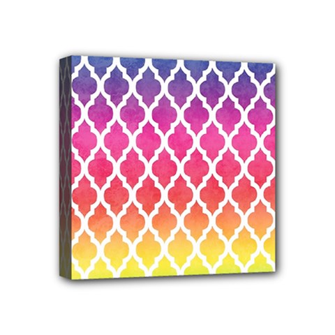 Colorful Rainbow Moroccan Pattern Mini Canvas 4  X 4  by Amaryn4rt