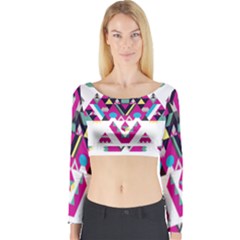 Geometric Play Long Sleeve Crop Top by Amaryn4rt