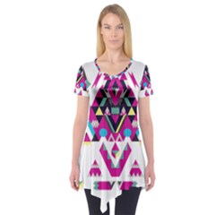 Geometric Play Short Sleeve Tunic  by Amaryn4rt