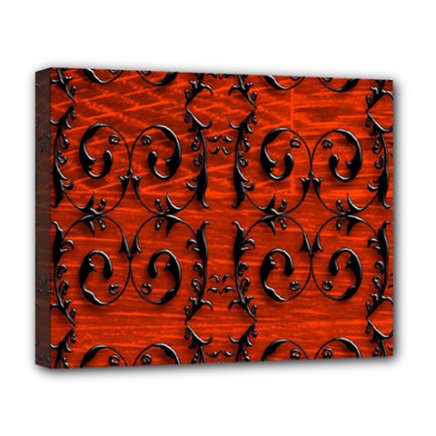 3d Metal Pattern On Wood Deluxe Canvas 20  X 16   by Amaryn4rt