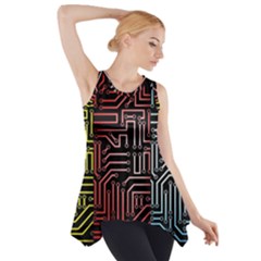 Circuit Board Seamless Patterns Set Side Drop Tank Tunic by Amaryn4rt