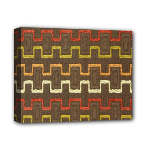 Fabric Texture Vintage Retro 70s Zig Zag Pattern Deluxe Canvas 14  X 11  by Simbadda