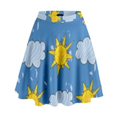 Sunshine Tech Blue High Waist Skirt by Simbadda