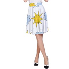 Sunshine Tech White A-line Skirt by Simbadda