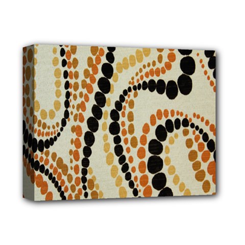 Polka Dot Texture Fabric 70s Orange Swirl Cloth Pattern Deluxe Canvas 14  X 11  by Simbadda