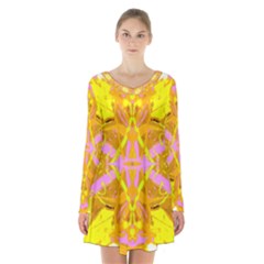 Yellow Brick Road Long Sleeve Velvet V-neck Dress by AlmightyPsyche