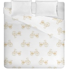 Retro Bicycles Motif Vintage Pattern Duvet Cover Double Side (king Size) by dflcprints