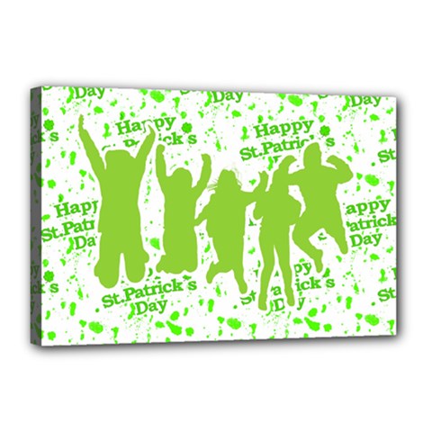 Saint Patrick Motif Canvas 18  X 12  by dflcprints