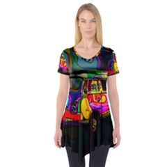 Hippie Van  Short Sleeve Tunic  by Valentinaart