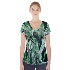 Cyber Angel Short Sleeve Front Detail Top by Valentinaart