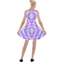 Geometric Gingham Merged Retro Pattern Velvet Skater Dress View2