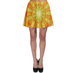 Sunshine Sunny Sun Abstract Yellow Skater Skirt by Simbadda