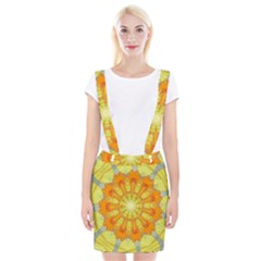 Sunshine Sunny Sun Abstract Yellow Suspender Skirt by Simbadda