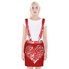 Heart Design Love Red Suspender Skirt by Simbadda