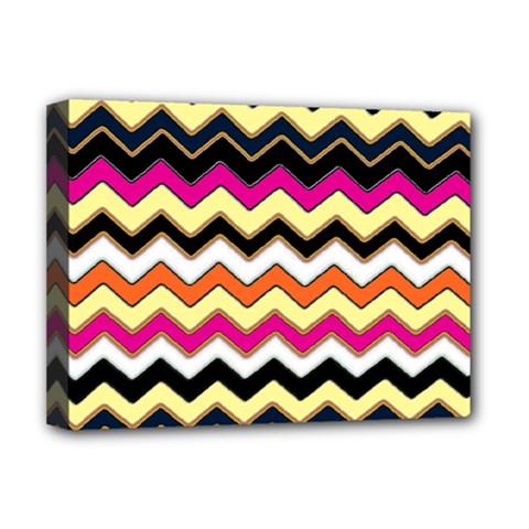 Colorful Chevron Pattern Stripes Pattern Deluxe Canvas 16  X 12   by Simbadda