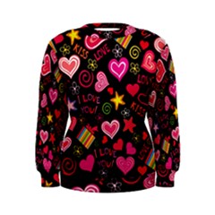 Love Hearts Sweet Vector Women s Sweatshirt by Simbadda