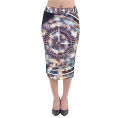 Science Fiction Background Fantasy Velvet Midi Pencil Skirt by Simbadda