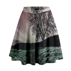 Sky Landscape Nature Clouds High Waist Skirt by Simbadda