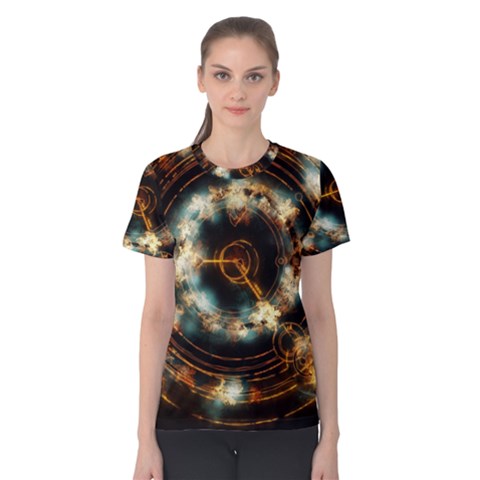 Science Fiction Energy Background Women s Cotton Tee by Simbadda