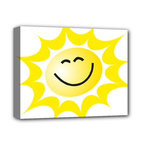 The Sun A Smile The Rays Yellow Deluxe Canvas 14  X 11  by Simbadda