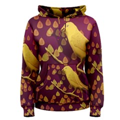 Bird Design Wall Golden Color Women s Pullover Hoodie by Simbadda