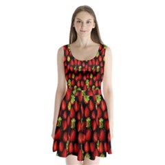 Berry Strawberry Many Split Back Mini Dress  by Simbadda