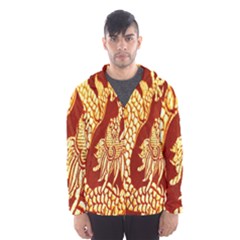 Fabric Pattern Dragon Embroidery Texture Hooded Wind Breaker (men) by Simbadda