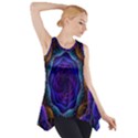 Flowers Dive Neon Light Patterns Side Drop Tank Tunic View1