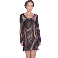 Patterns Dive Background Long Sleeve Nightdress by Simbadda