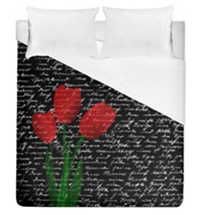 Red Tulips Duvet Cover (queen Size) by Valentinaart