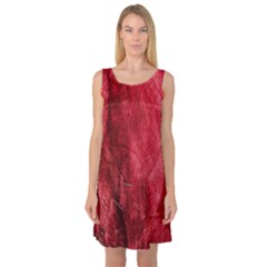 Red Background Texture Sleeveless Satin Nightdress by Simbadda