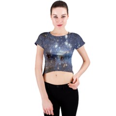 Large Magellanic Cloud Crew Neck Crop Top by SpaceShop