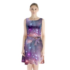 Small Magellanic Cloud Sleeveless Chiffon Waist Tie Dress by SpaceShop