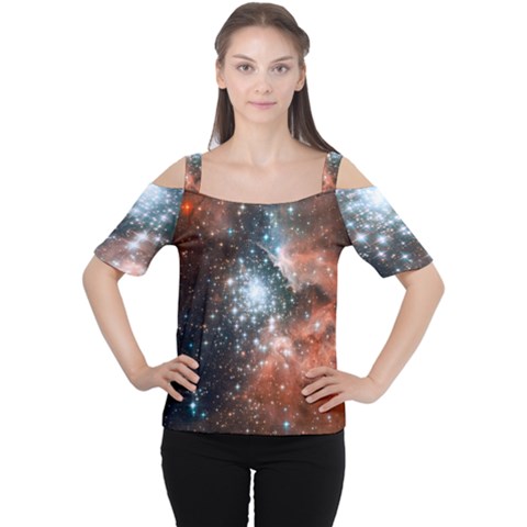 Star Cluster Women s Cutout Shoulder Tee by SpaceShop