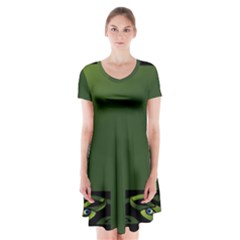 Celtic Corners Short Sleeve V-neck Flare Dress by Simbadda