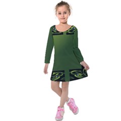 Celtic Corners Kids  Long Sleeve Velvet Dress by Simbadda