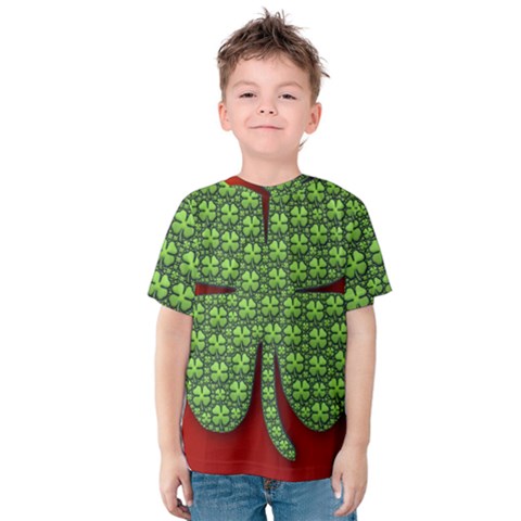 Shamrock Irish Ireland Clover Day Kids  Cotton Tee by Simbadda