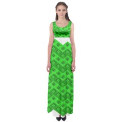 Shamrocks 3d Fabric 4 Leaf Clover Empire Waist Maxi Dress by Simbadda