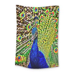 Graphic Painting Of A Peacock Small Tapestry by Simbadda