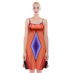 Diamond Shape Lines & Pattern Spaghetti Strap Velvet Dress by Simbadda